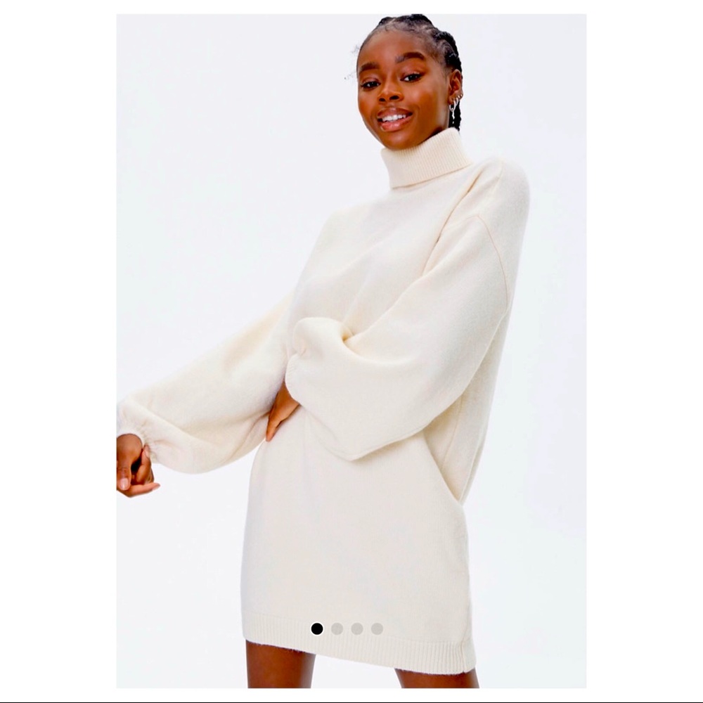 Forever 21 Ivory Turtleneck Sweater Dress NWOT